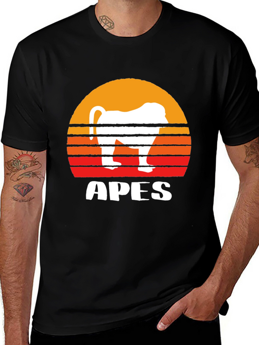Apes Sunset Graphic T-Shirt - Unique Animal Tee