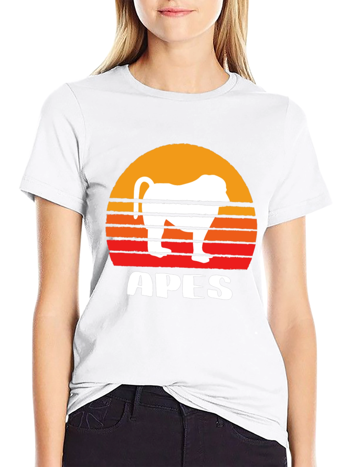 Apes Sunset Graphic T-Shirt - Unique Animal Tee