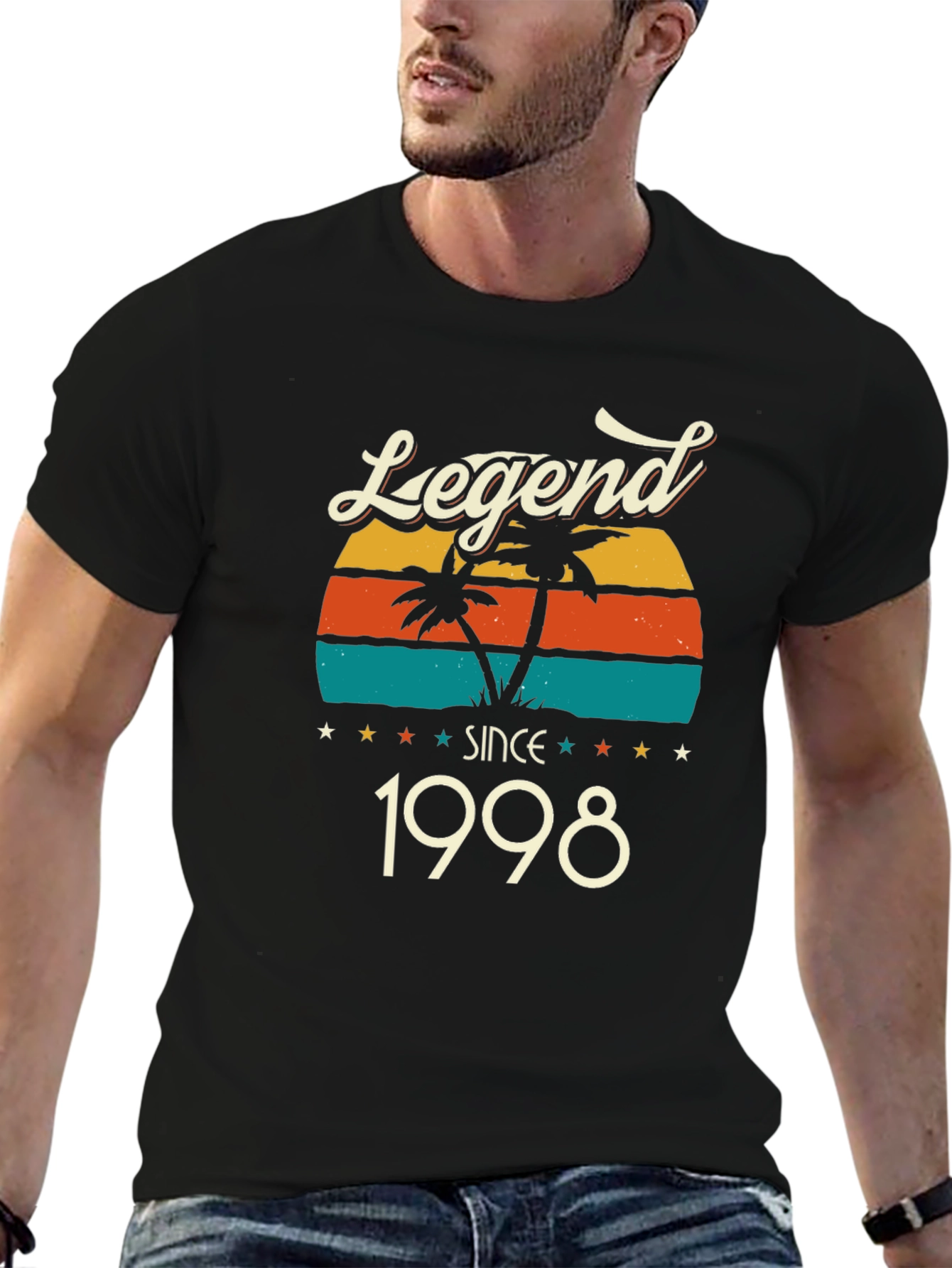Legend Since 1998 Palm Tree Graphic Black T-Shirt