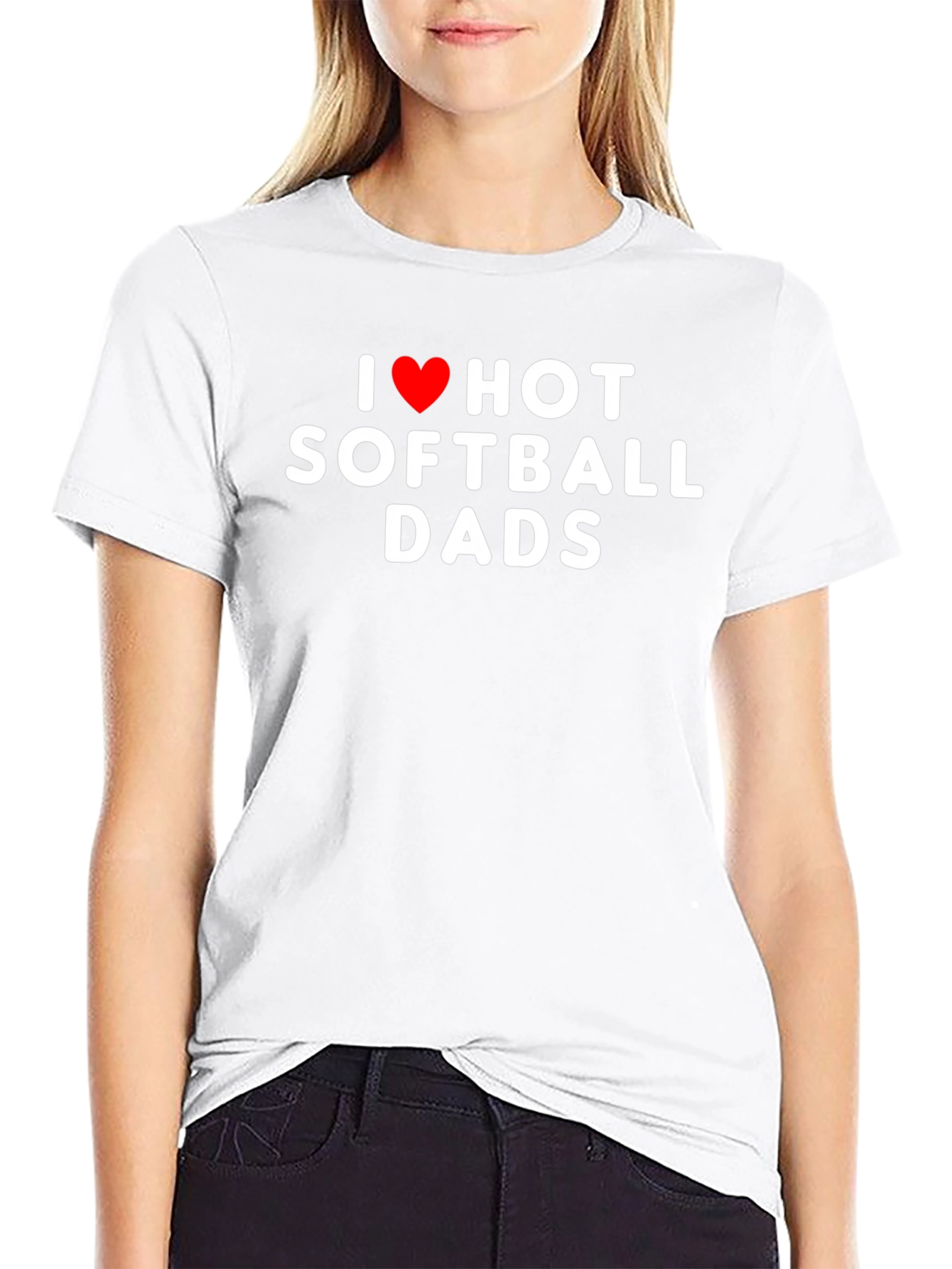 I Love Hot Softball Dads Graphic Tee Shirt