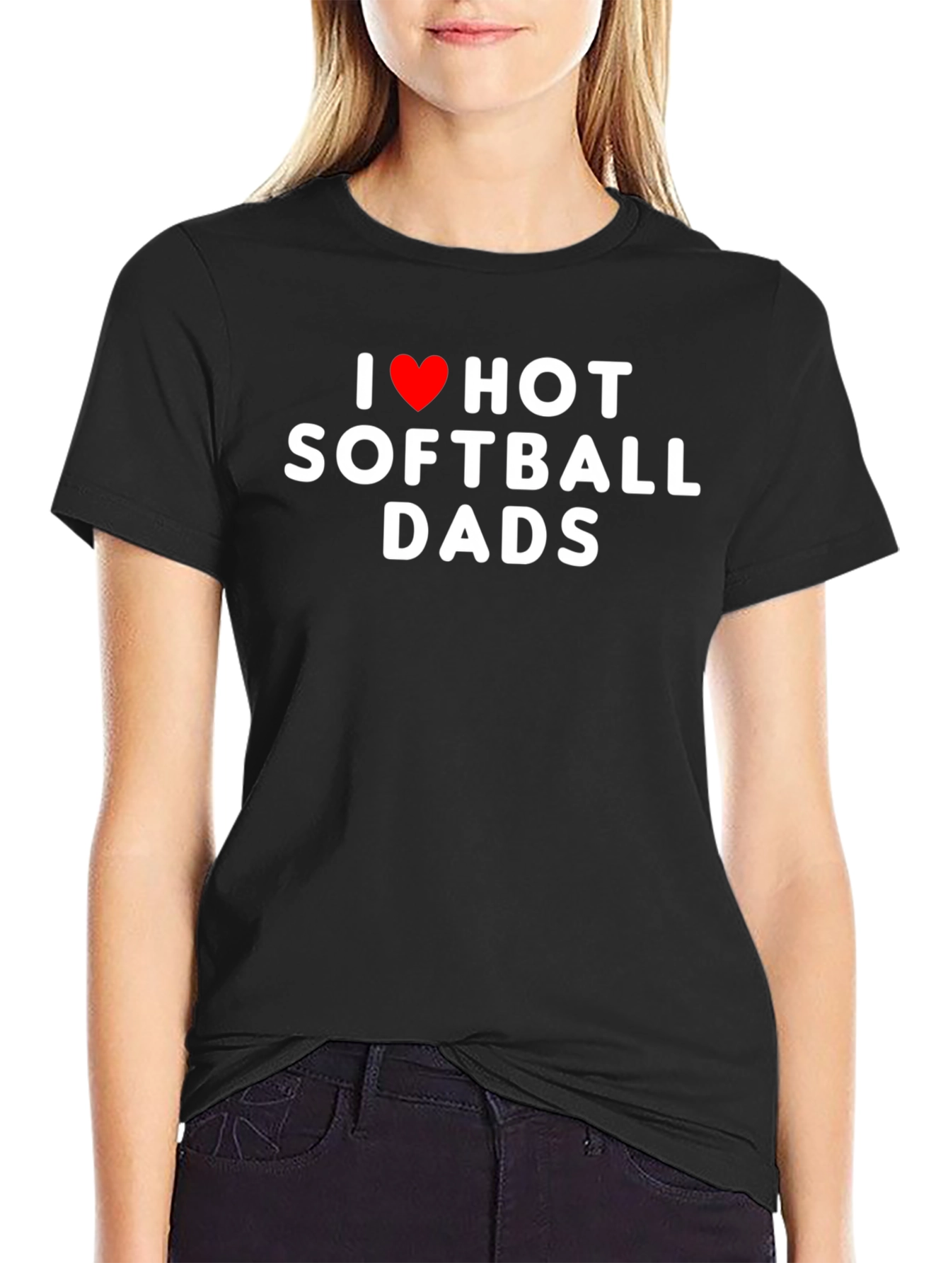 I Love Hot Softball Dads Graphic Tee Shirt