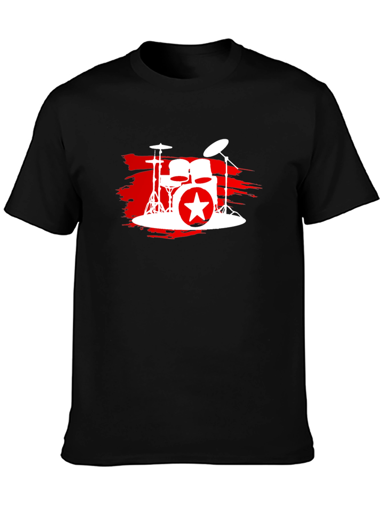 Drum Kit Star Graphic T-Shirt - Black