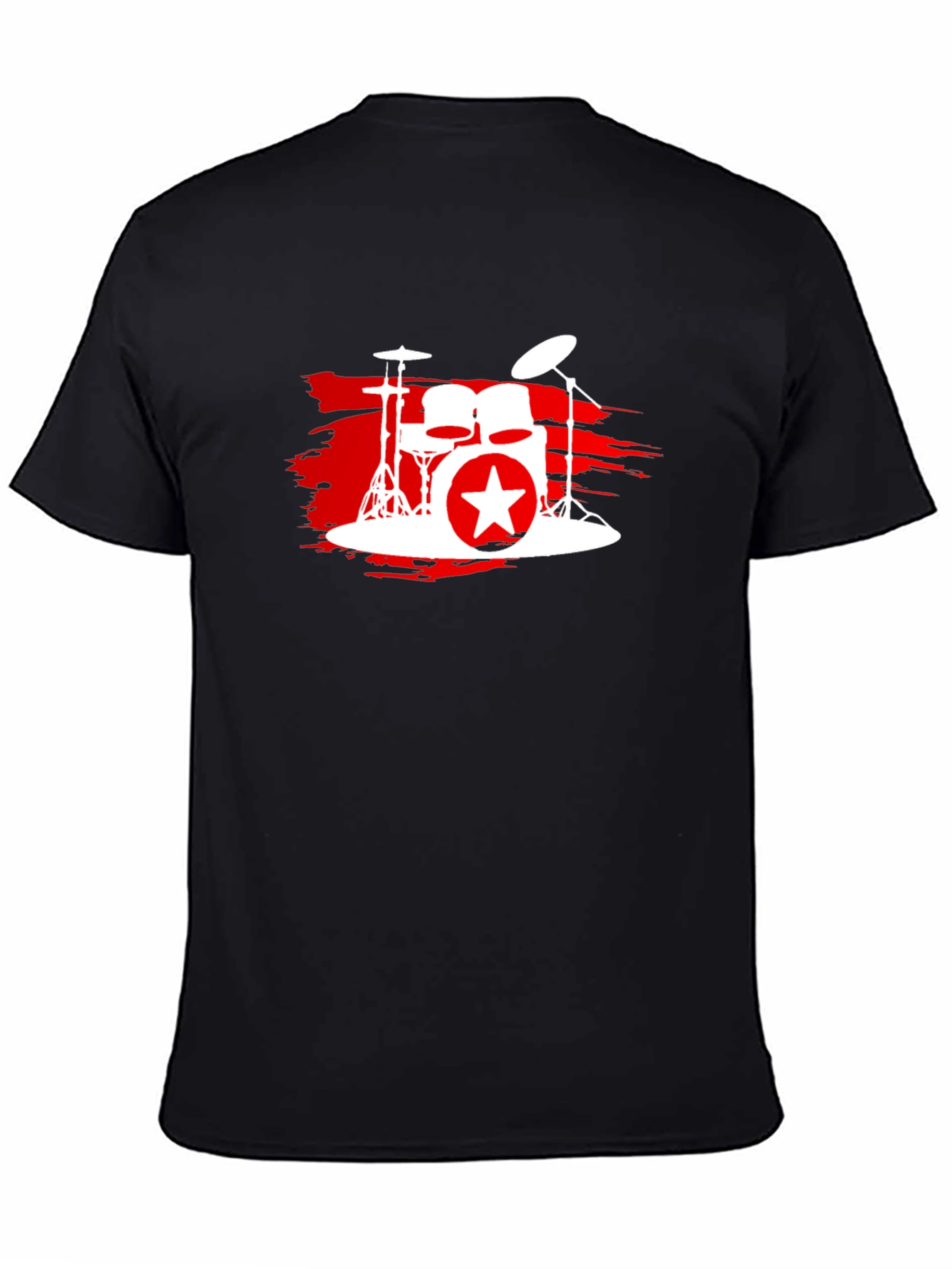 Drum Kit Star Graphic T-Shirt - Black