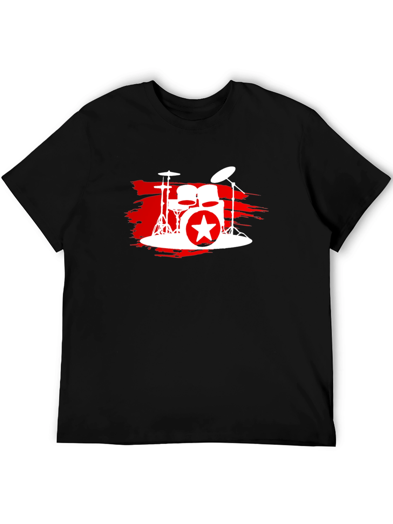 Drum Kit Star Graphic T-Shirt - Black