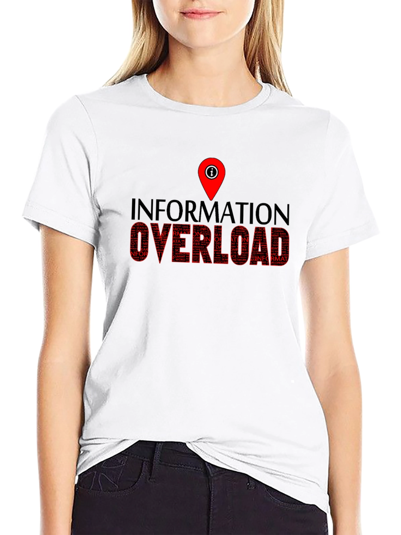 Information Overload Black Graphic T-Shirt