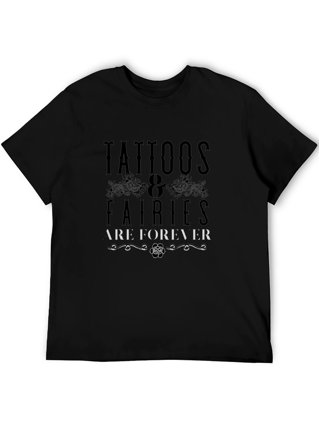 Tattoos & Fairies Forever Black Graphic Tee