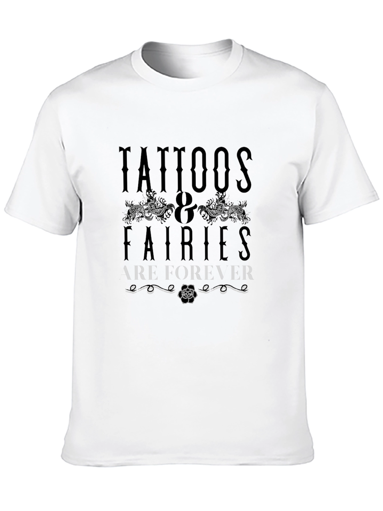 Tattoos & Fairies Forever Black Graphic Tee