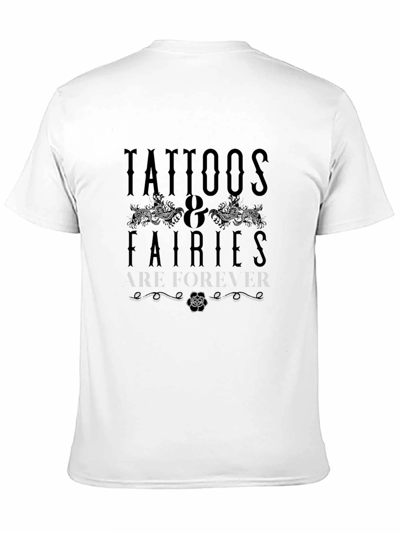Tattoos & Fairies Forever Black Graphic Tee