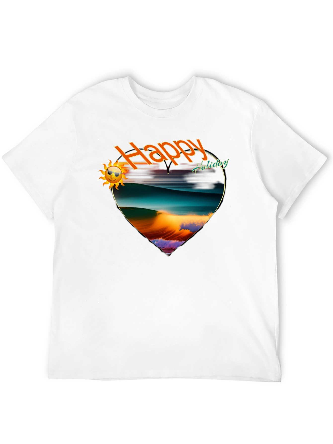 Happy Holiday Graphic Tee -  Beach Scene