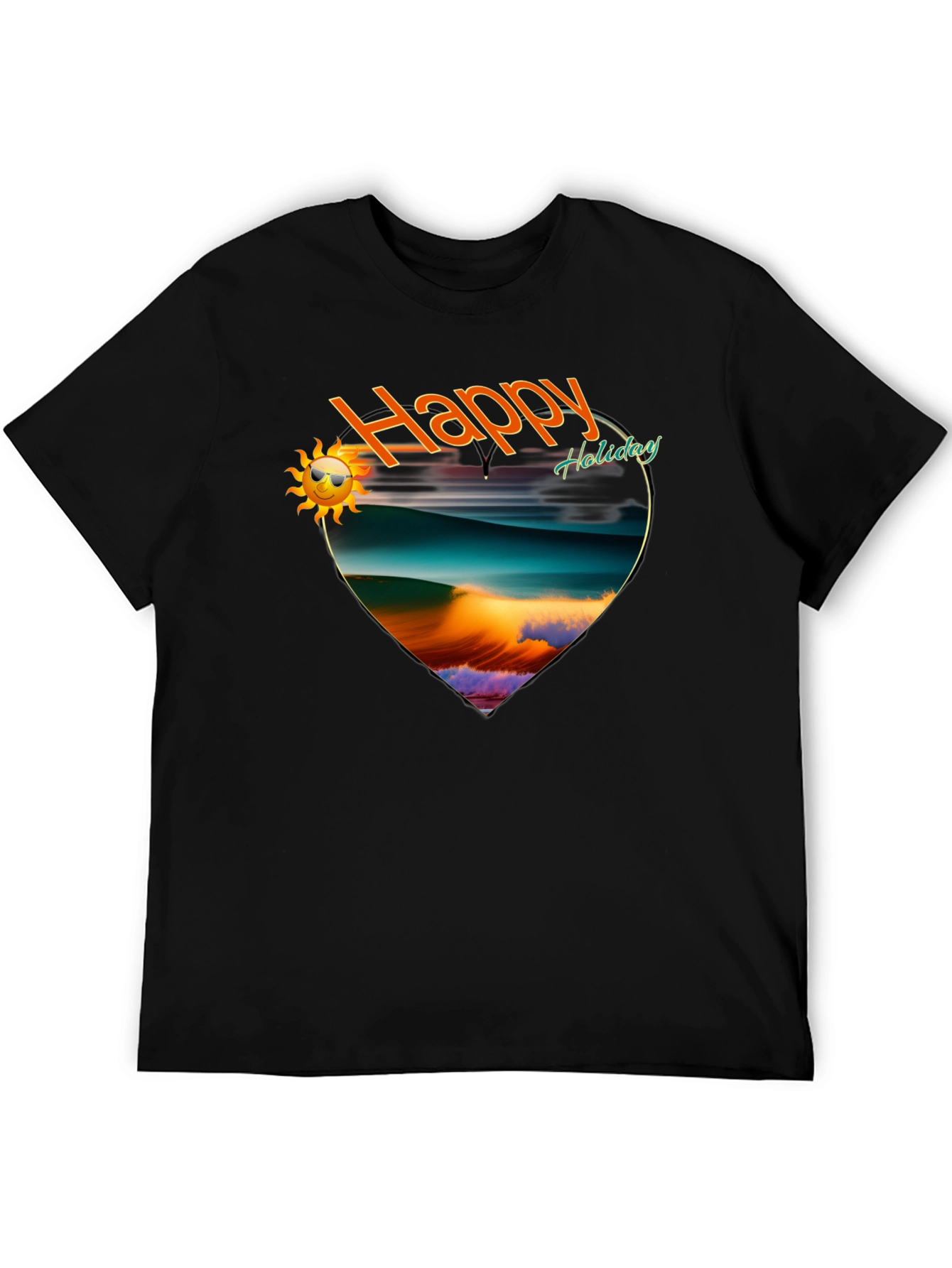 Happy Holiday Graphic Tee -  Beach Scene