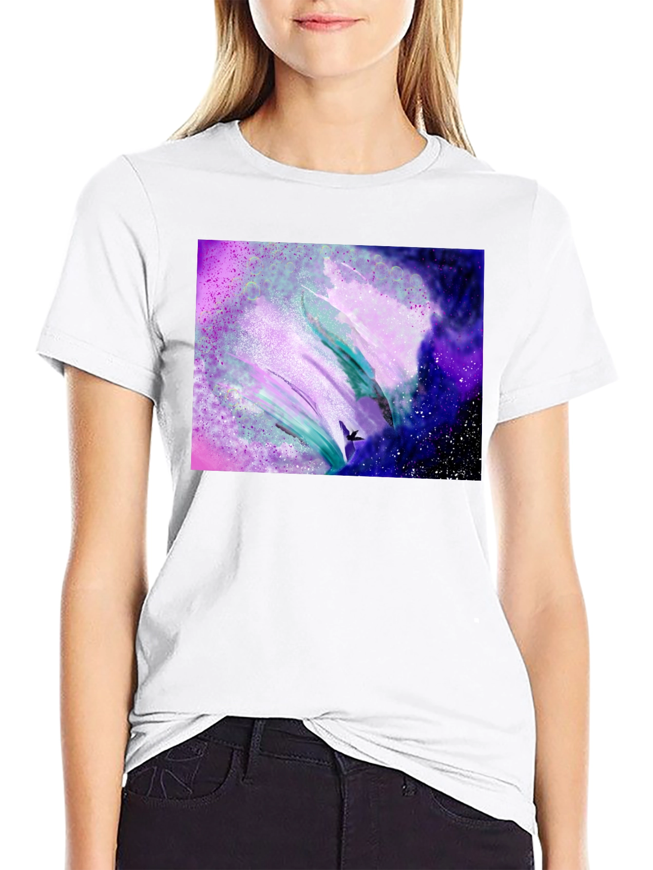 Abstract Galaxy T-Shirt - Artistic Black Tee