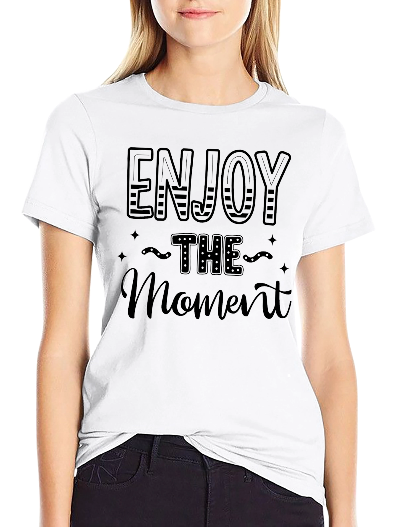 Enjoy the Moment Black Graphic Tee