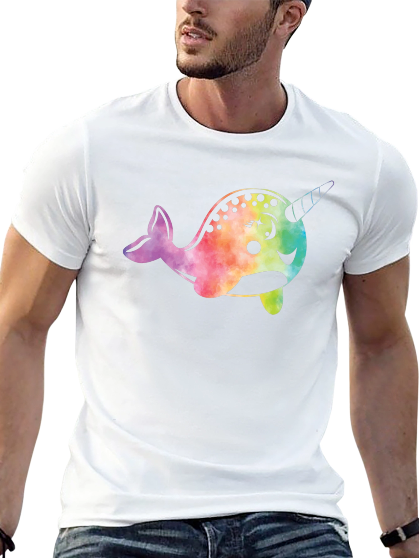 Narwhal Graphic Tee - Black Cotton Comfort