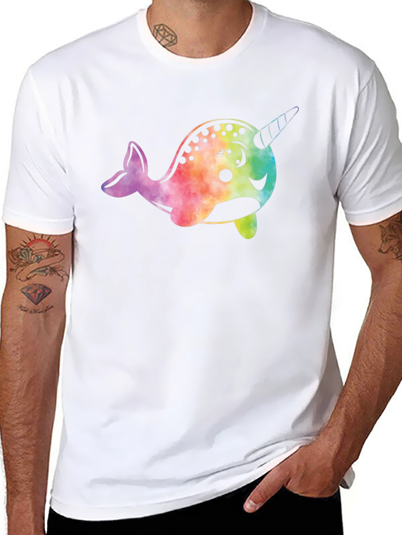 Narwhal Graphic Tee - Black Cotton Comfort