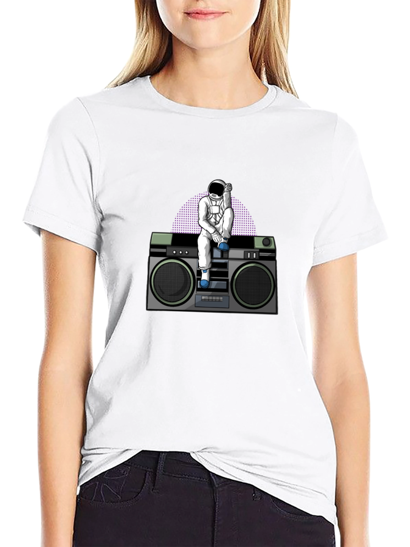 Astronaut on Boombox Graphic T-Shirt