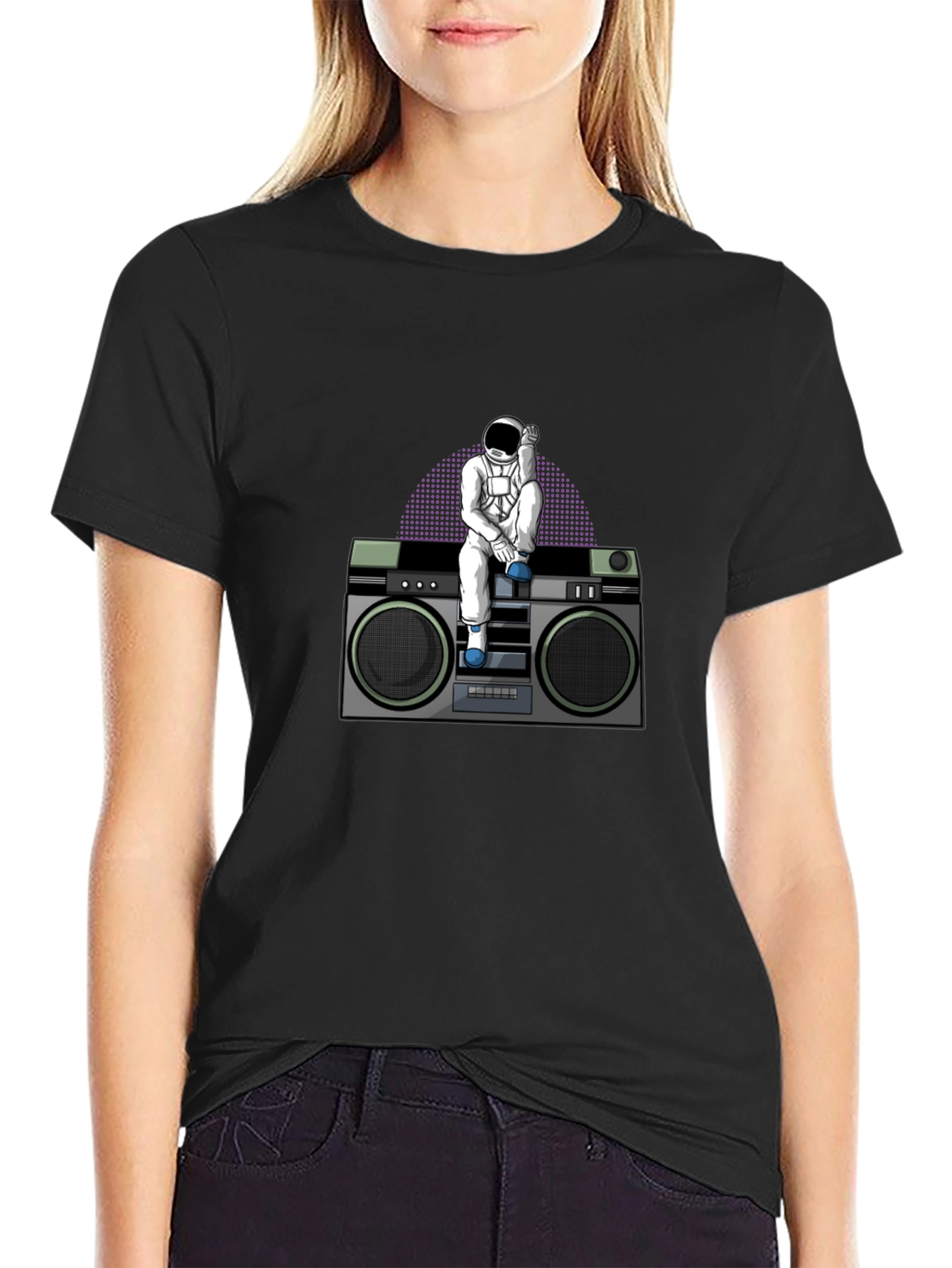 Astronaut on Boombox Graphic T-Shirt