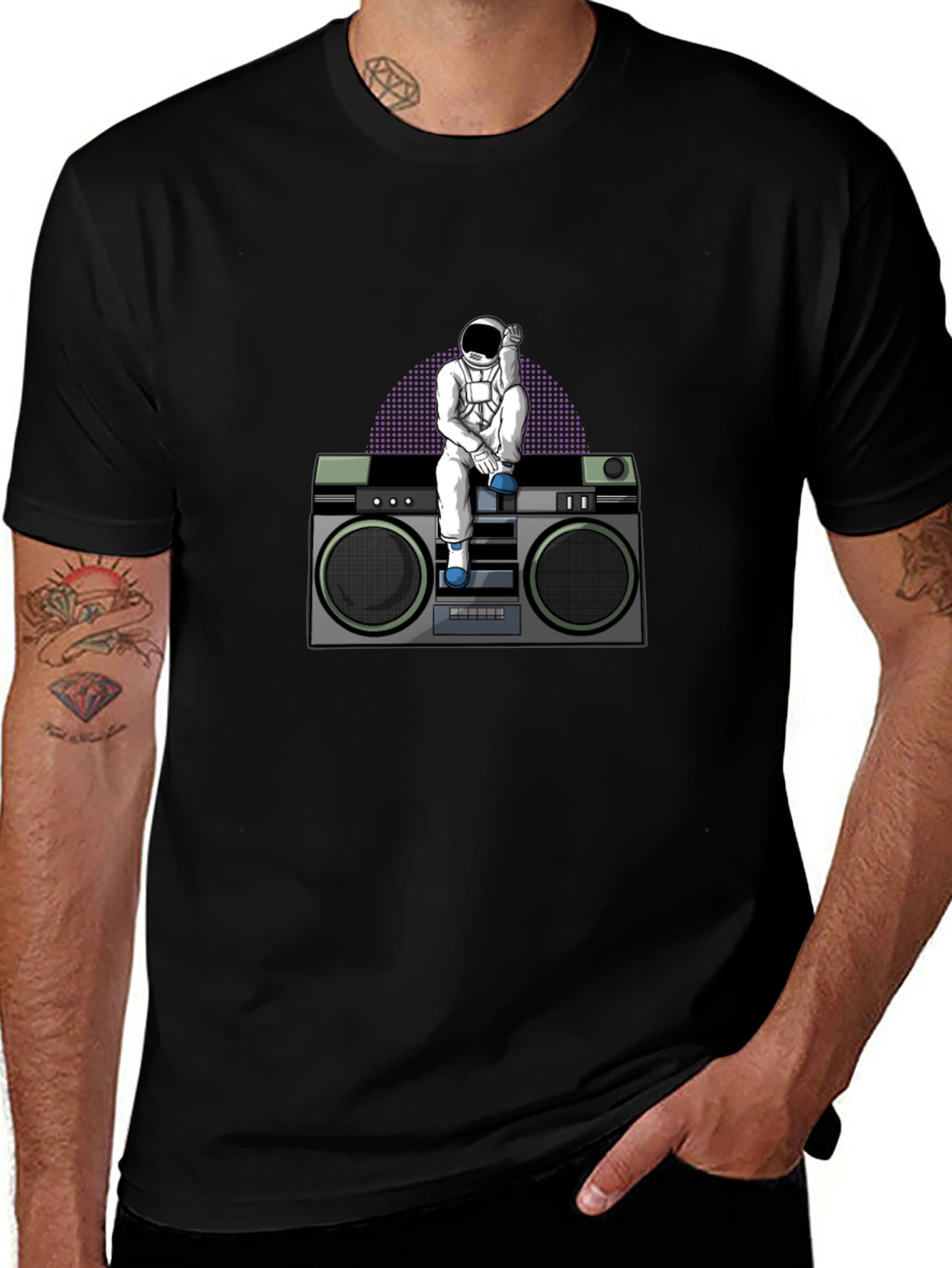 Astronaut on Boombox Graphic T-Shirt