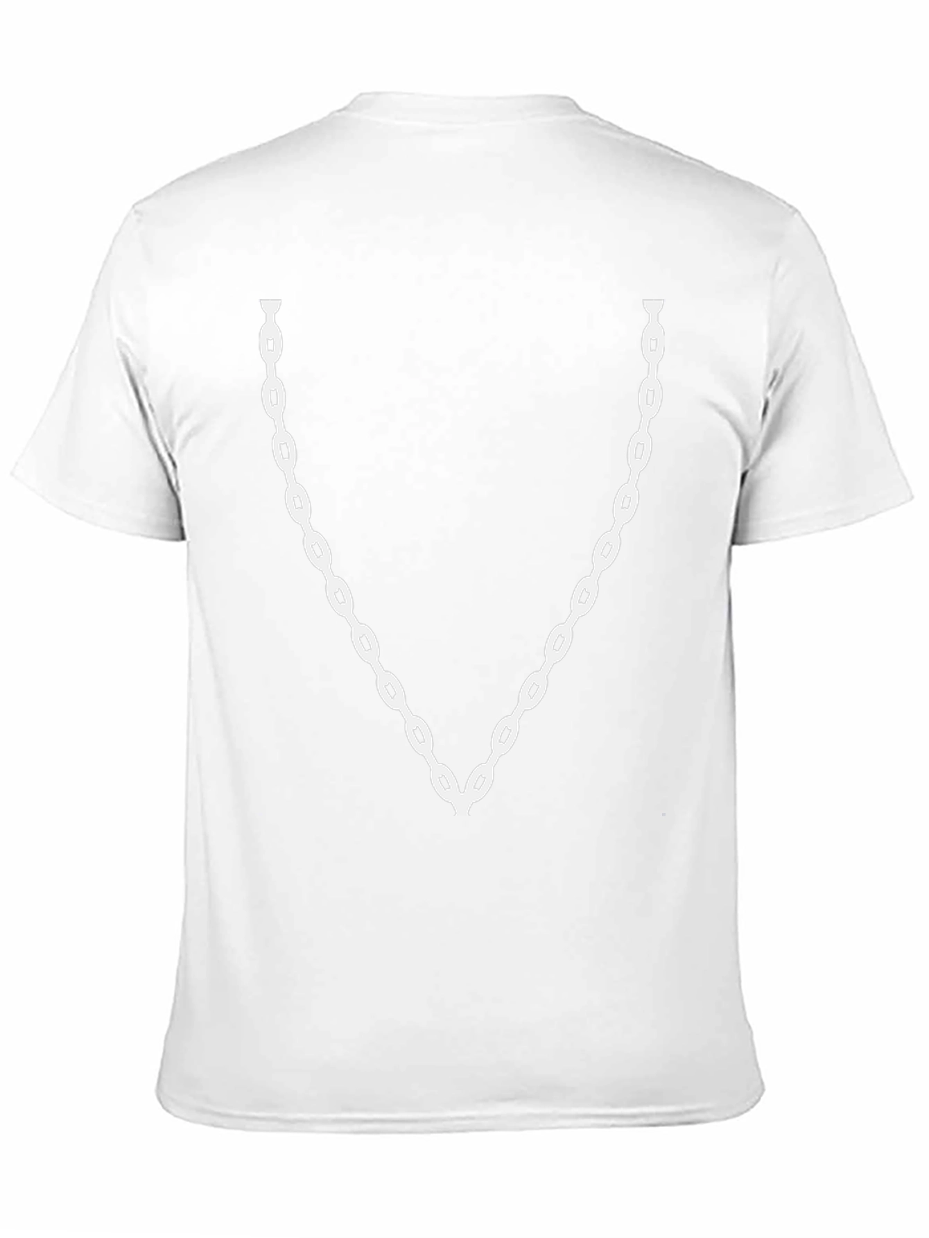 Mens Black T-Shirt with Chain Design