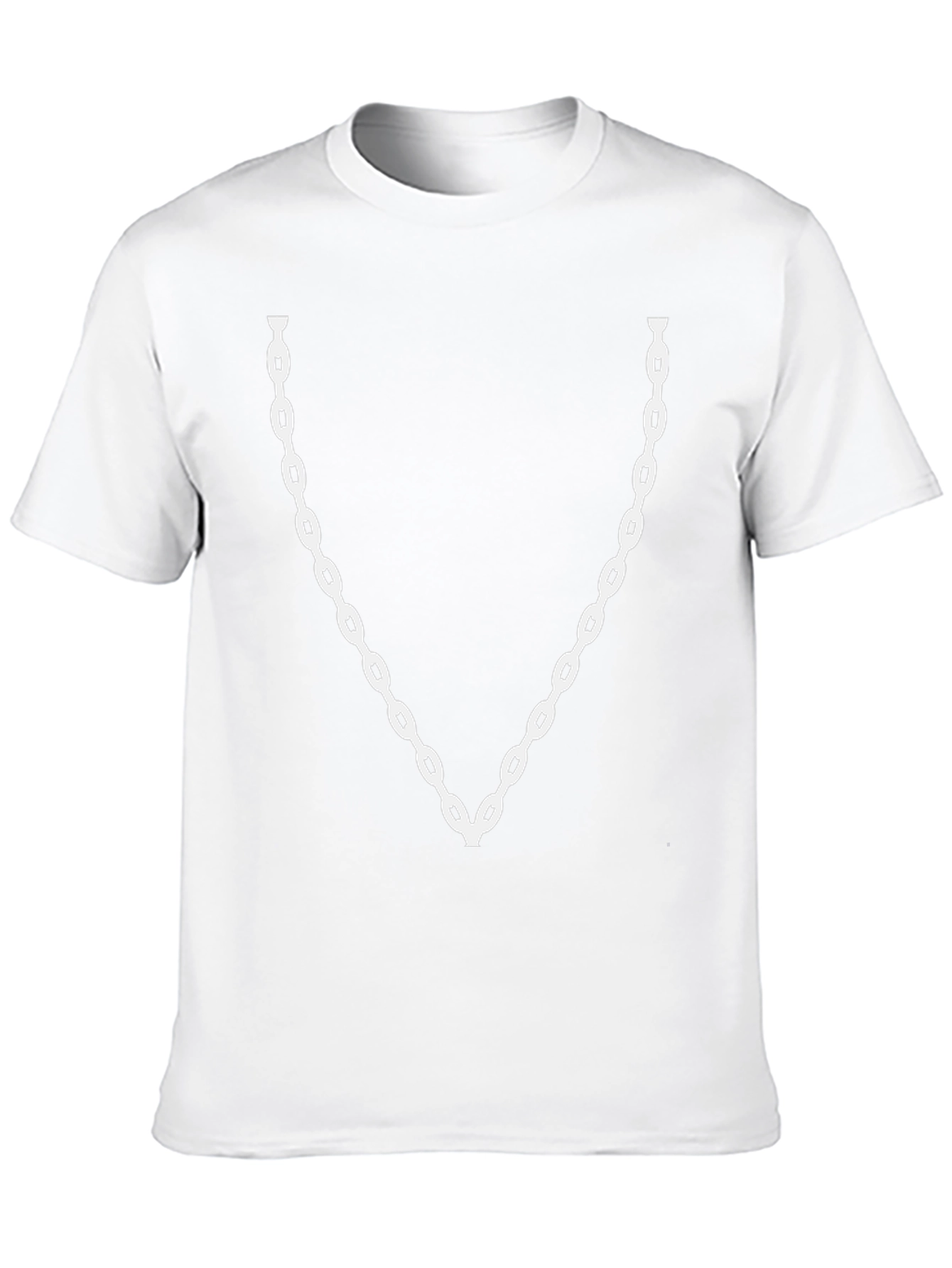 Mens Black T-Shirt with Chain Design