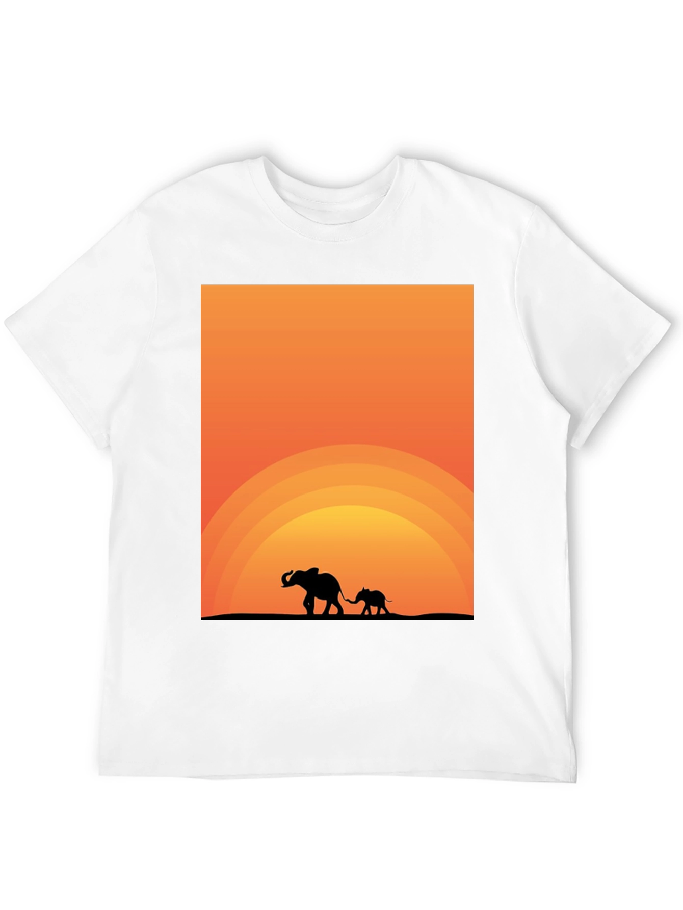 Elephant Sunset Graphic Tee