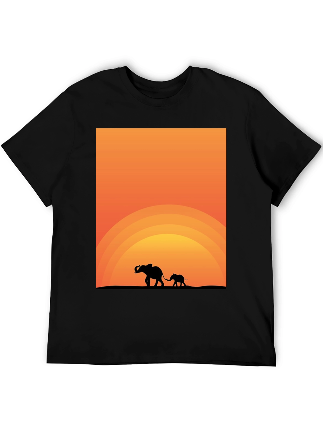 Elephant Sunset Graphic Tee