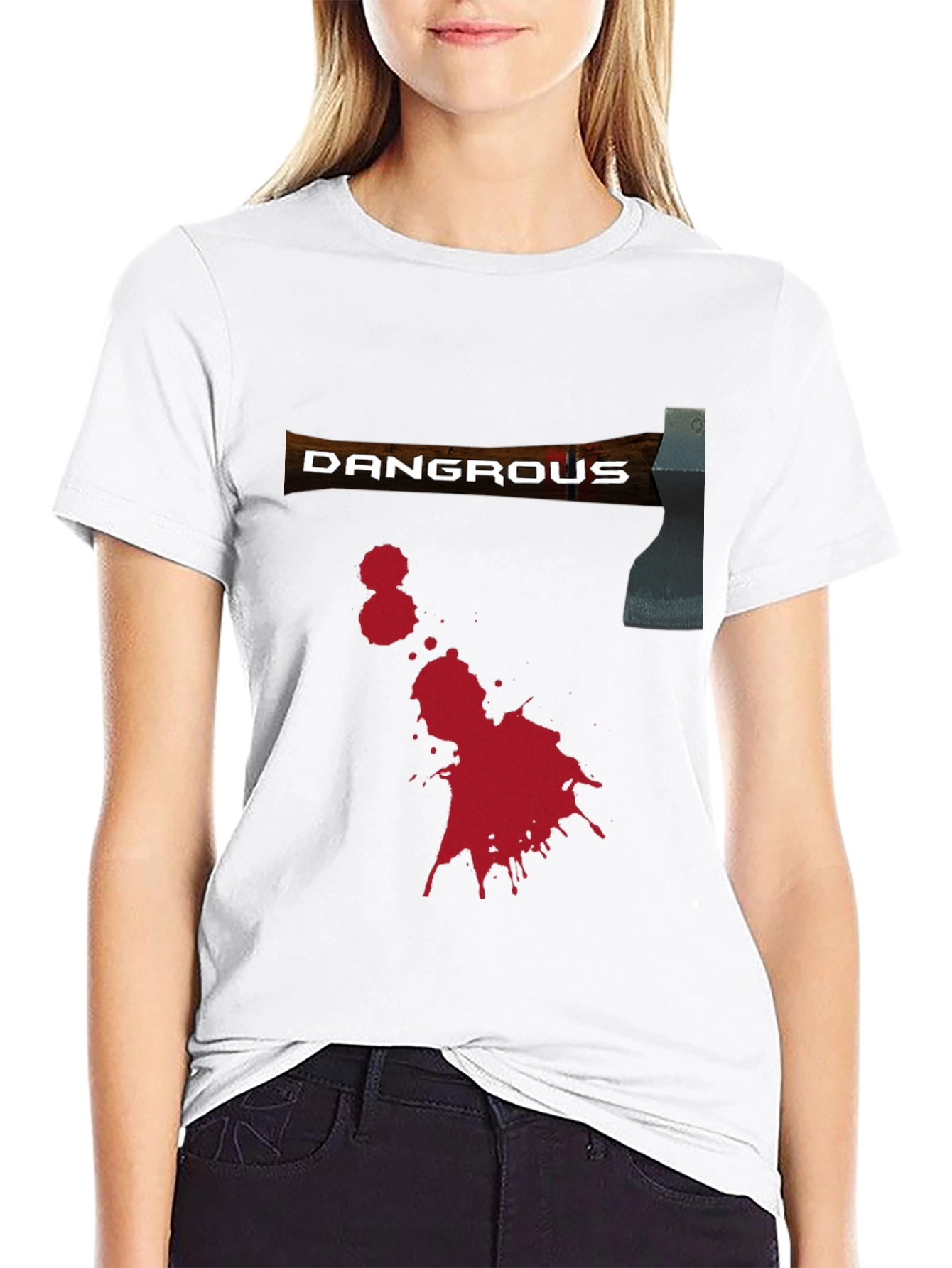 Dangerous Axe Graphic Tee - Black Novelty Shirt
