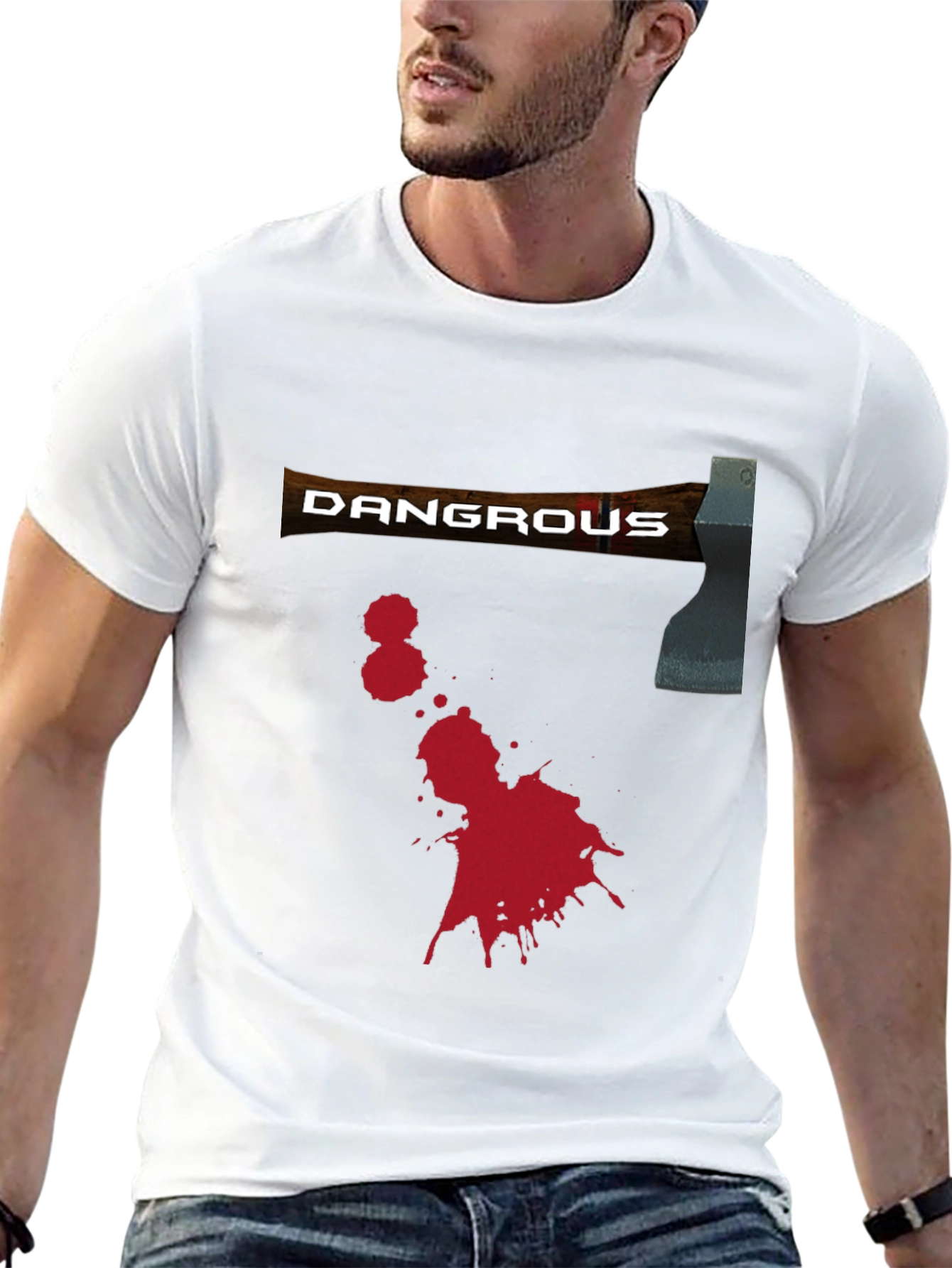 Dangerous Axe Graphic Tee - Black Novelty Shirt
