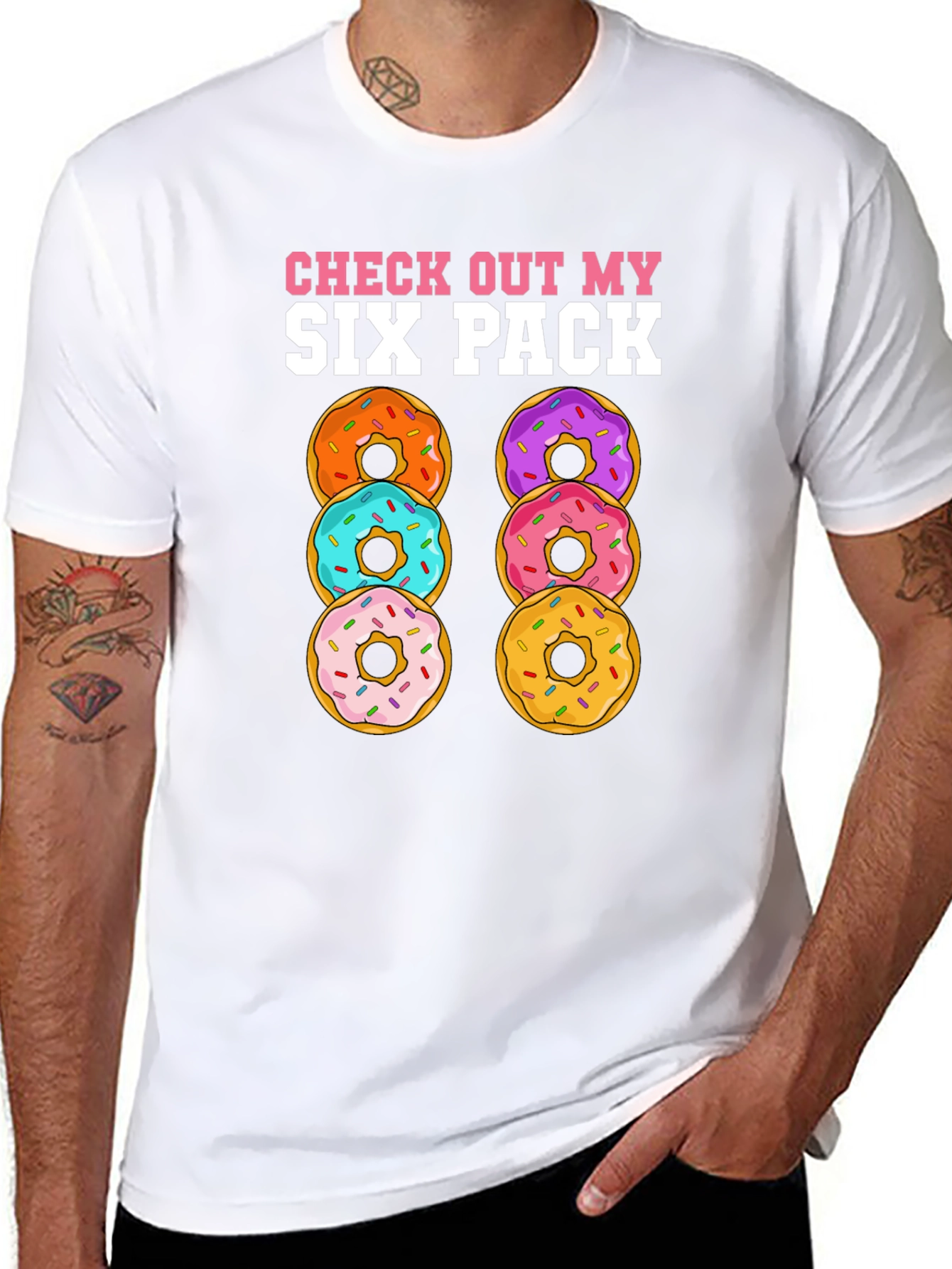 Donut Six Pack T-Shirt Funny Gym Tee
