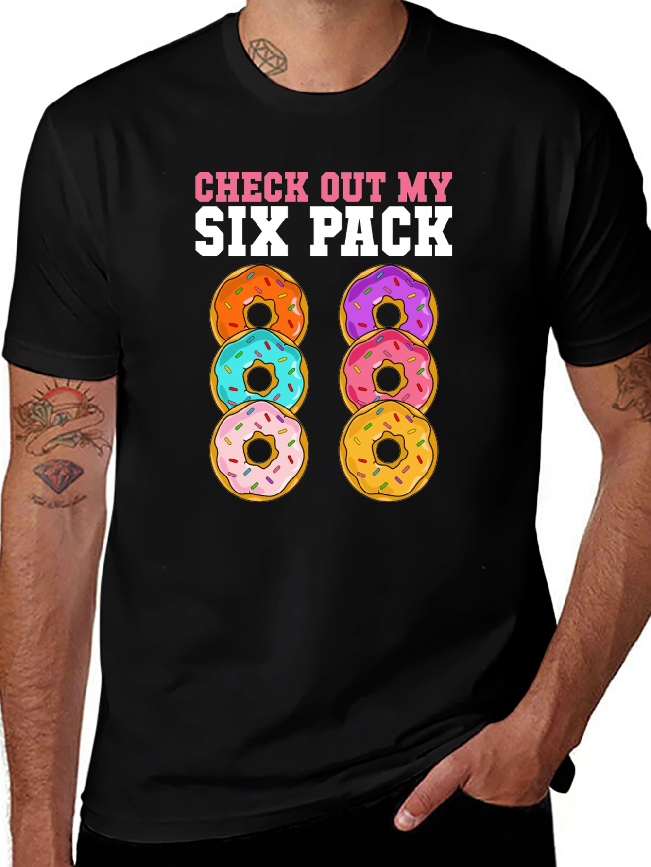 Donut Six Pack T-Shirt Funny Gym Tee
