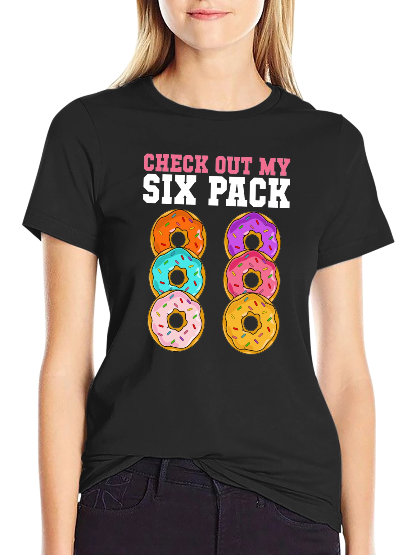 Donut Six Pack T-Shirt Funny Gym Tee