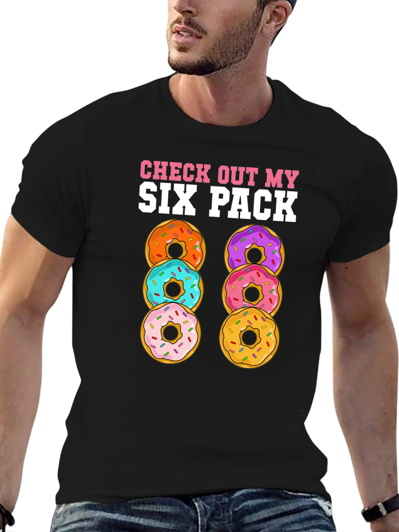 Donut Six Pack T-Shirt Funny Gym Tee