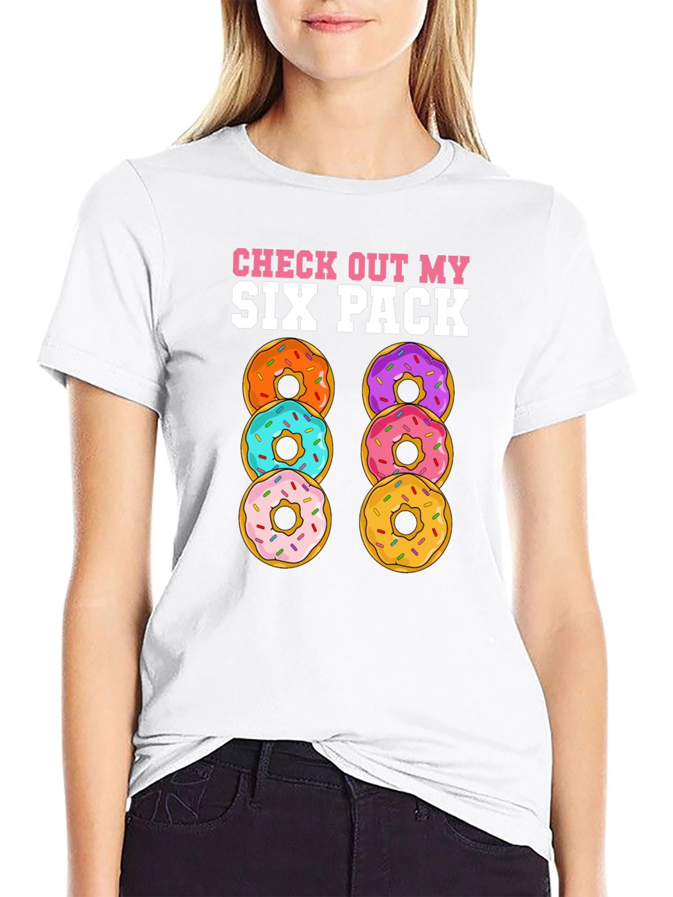 Donut Six Pack T-Shirt Funny Gym Tee