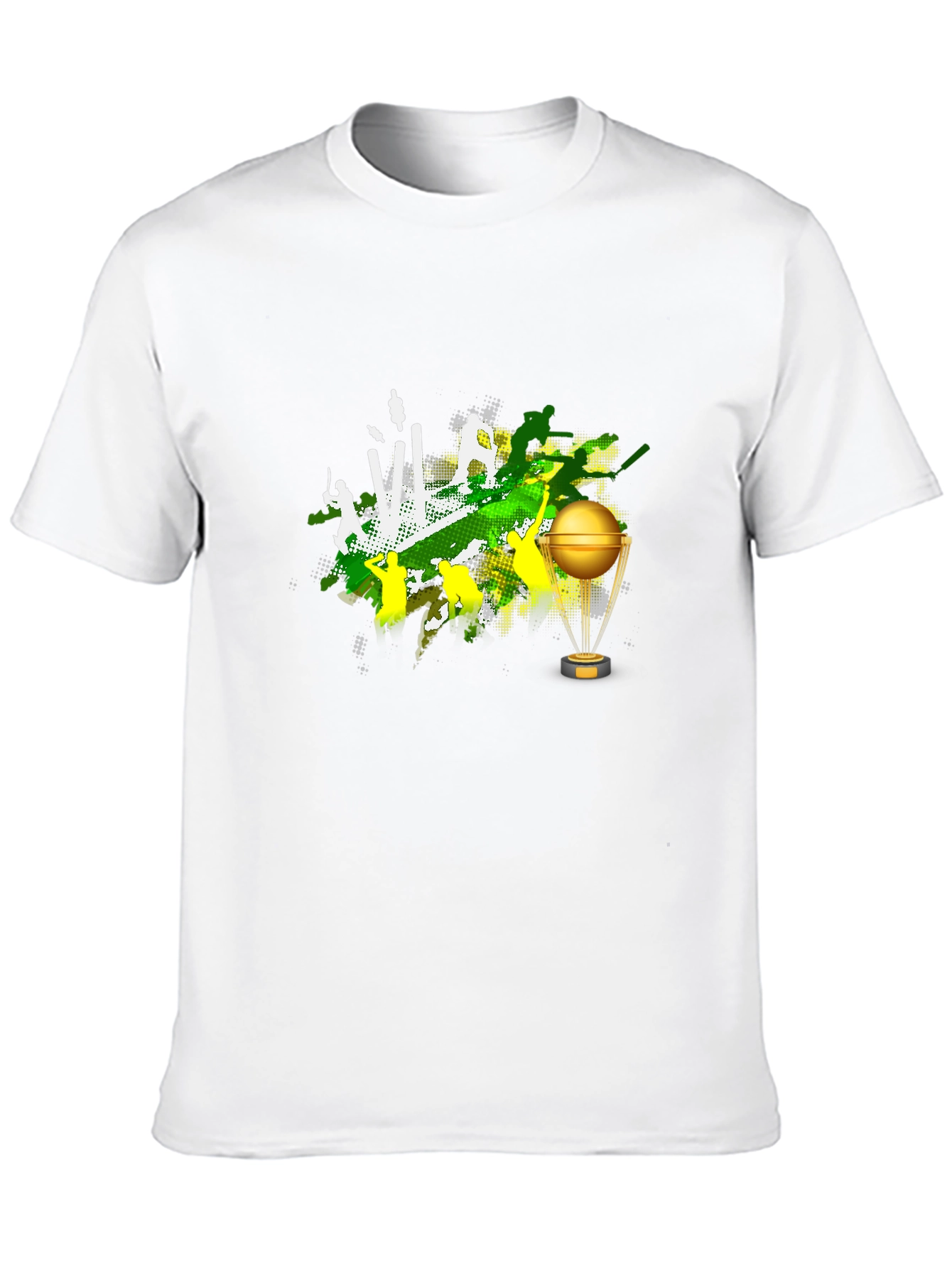 Cricket T-Shirt - Golden Trophy Design
