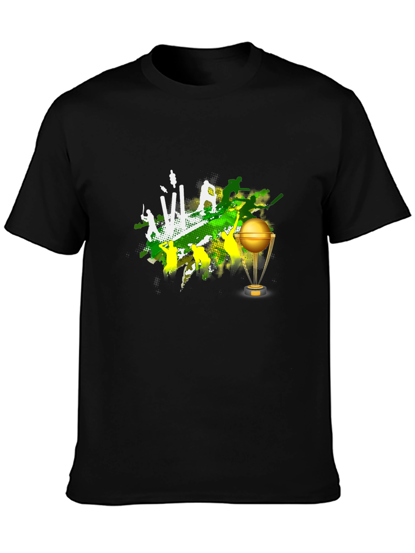 Cricket T-Shirt - Golden Trophy Design