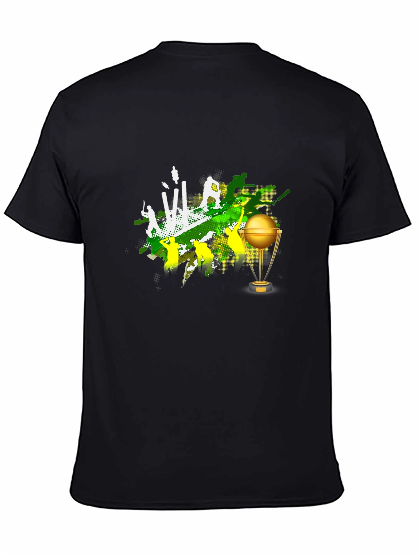Cricket T-Shirt - Golden Trophy Design