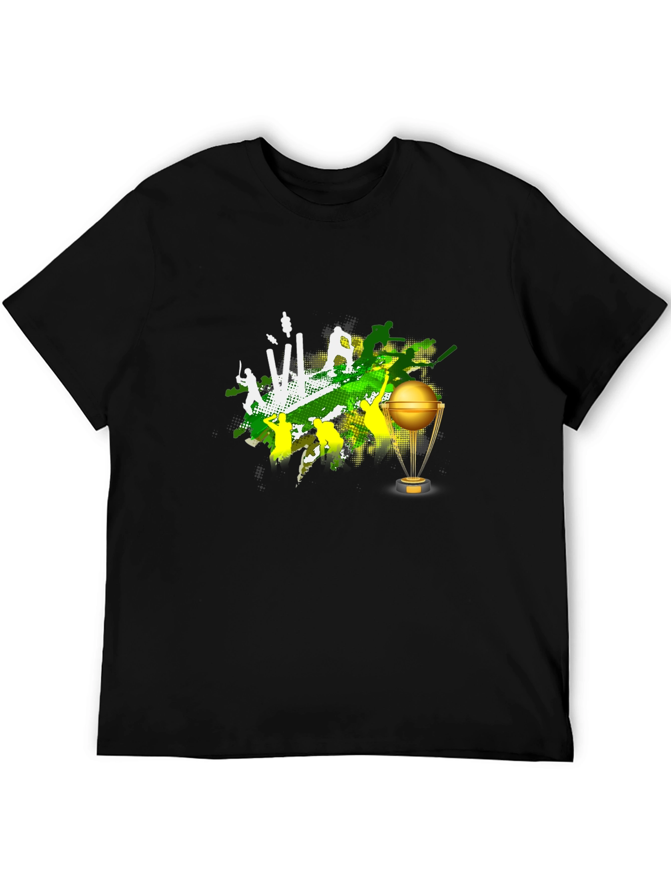 Cricket T-Shirt - Golden Trophy Design