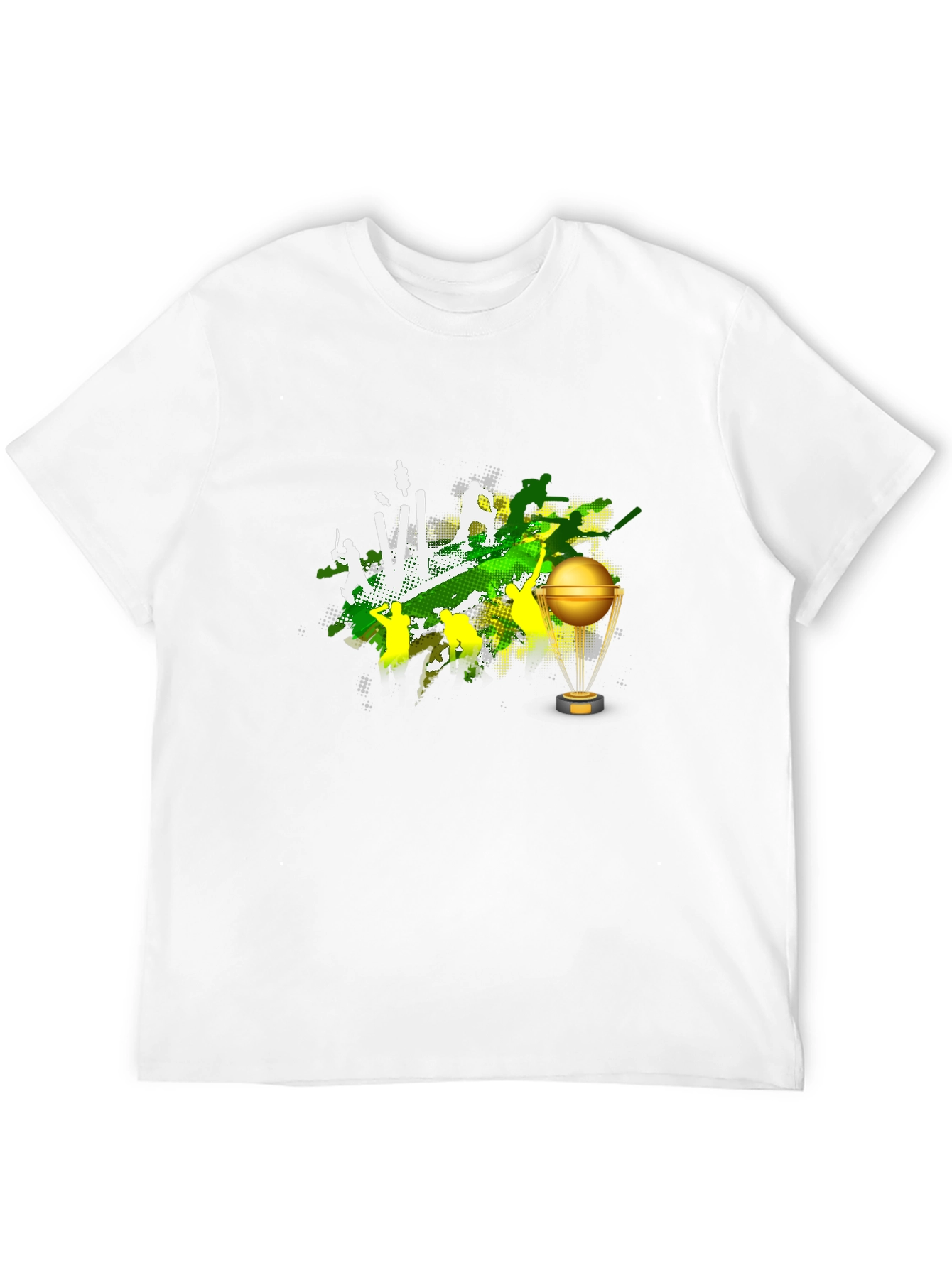 Cricket T-Shirt - Golden Trophy Design