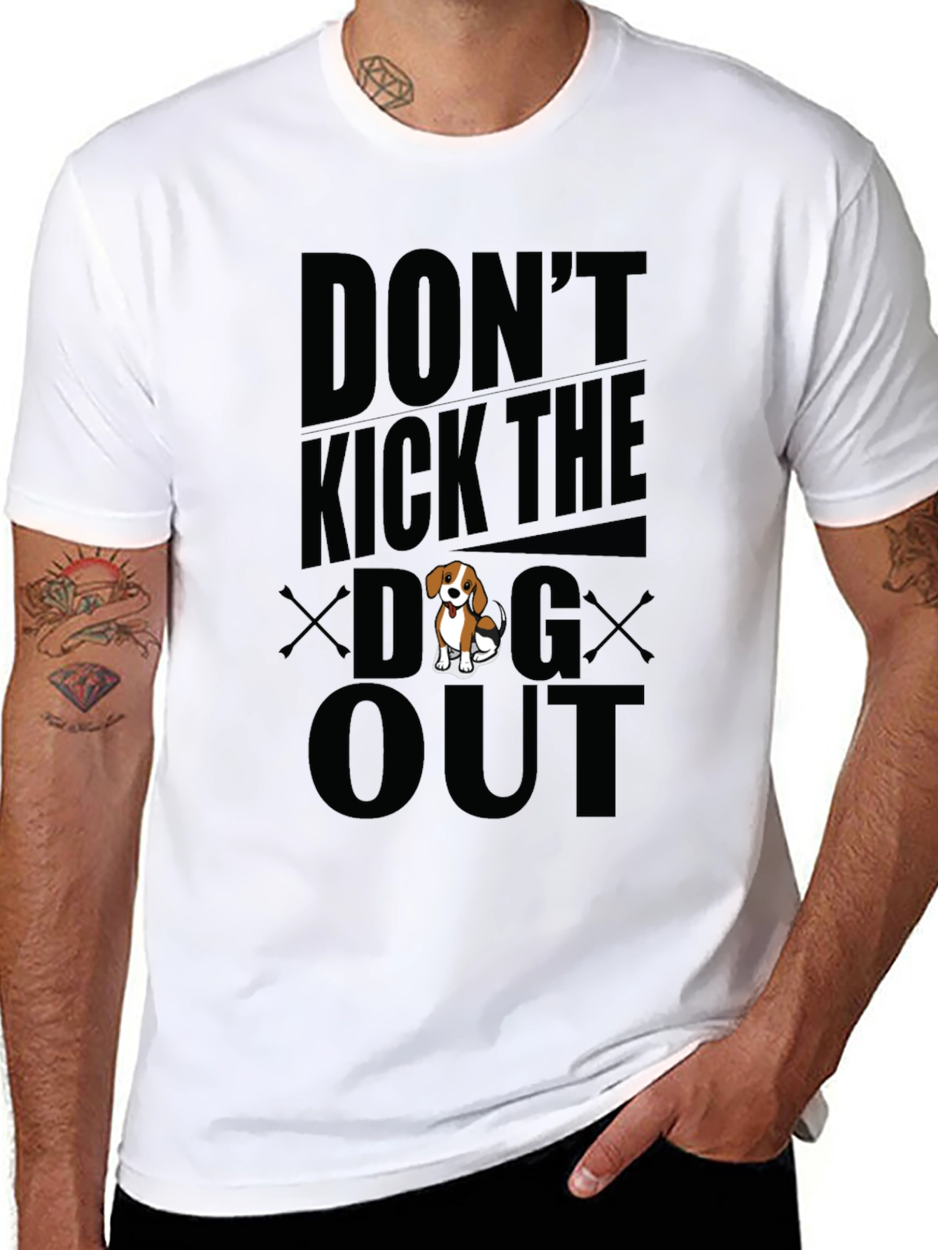 Dont Kick the Dog Out Black Graphic Tee