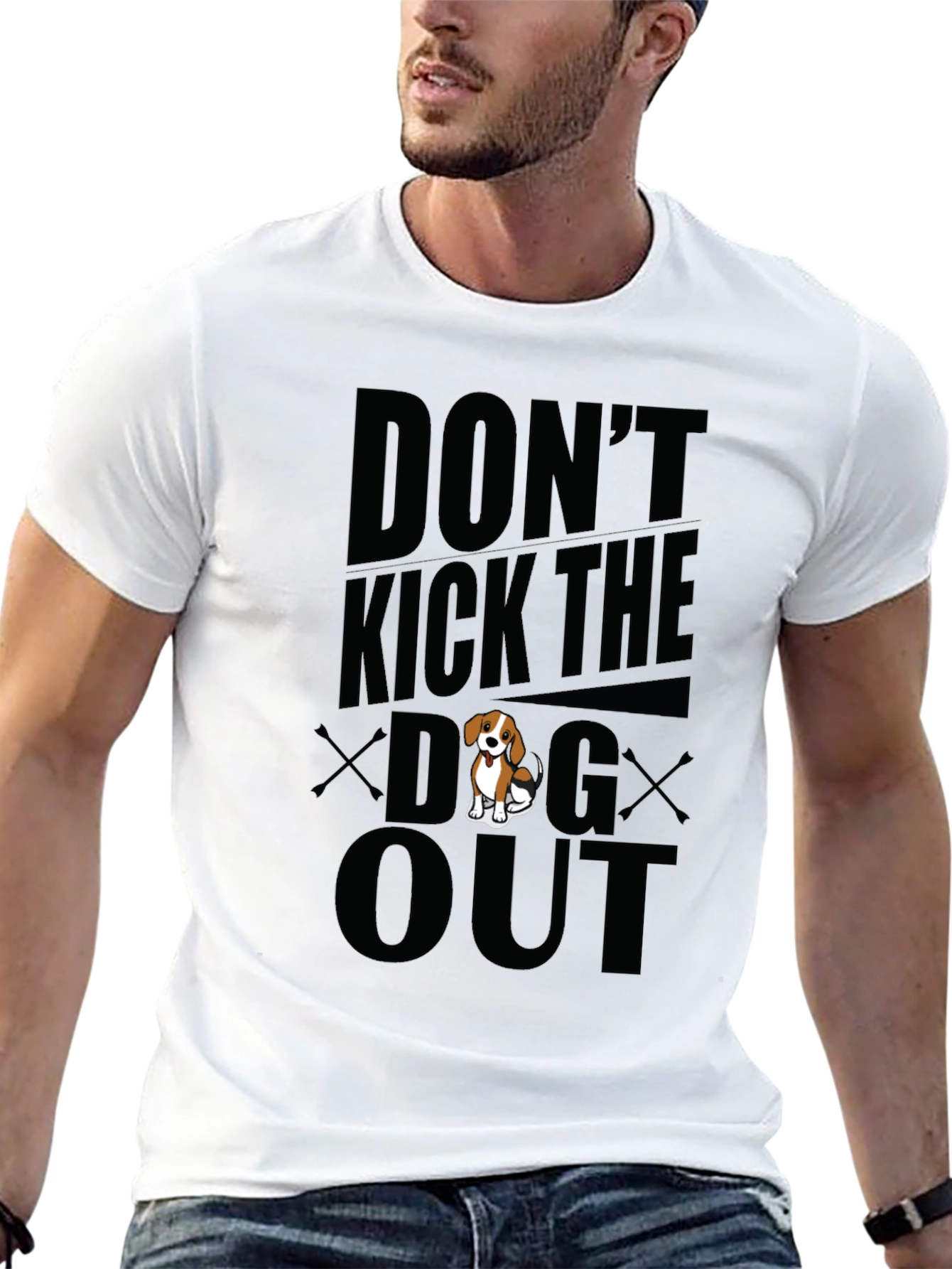 Dont Kick the Dog Out Black Graphic Tee