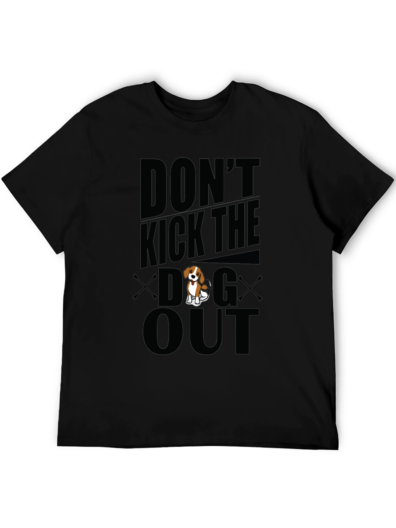 Dont Kick the Dog Out Black Graphic Tee