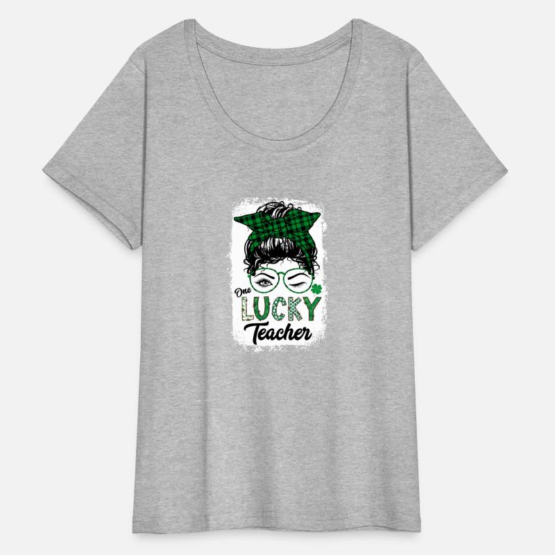 One Lucky Teacher St Patricks Day Buffalo Plaid Me