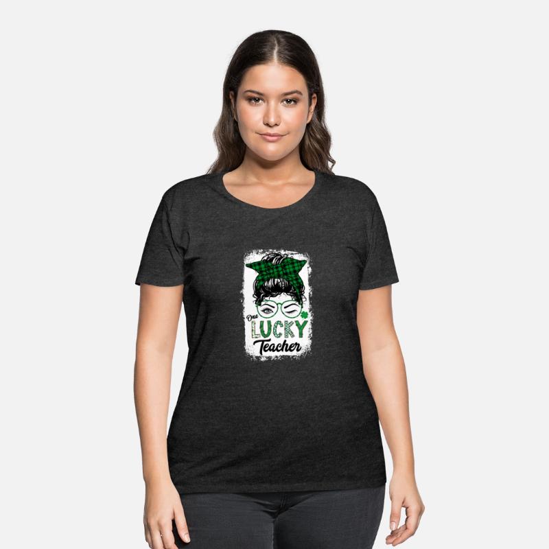 One Lucky Teacher St Patricks Day Buffalo Plaid Me