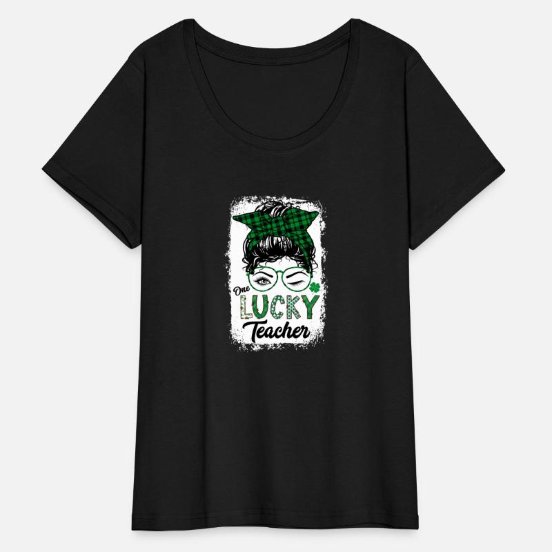 One Lucky Teacher St Patricks Day Buffalo Plaid Me