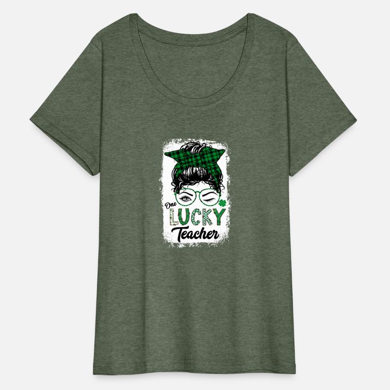 One Lucky Teacher St Patricks Day Buffalo Plaid Me