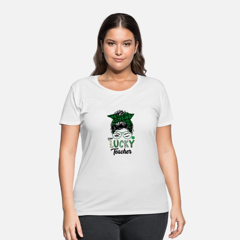 One Lucky Teacher St Patricks Day Buffalo Plaid Me
