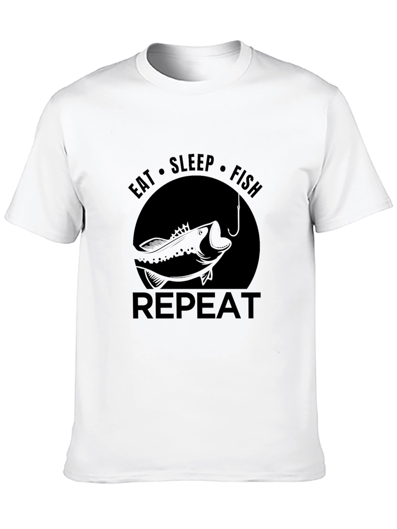 Eat Sleep Fish Repeat Black T-Shirt