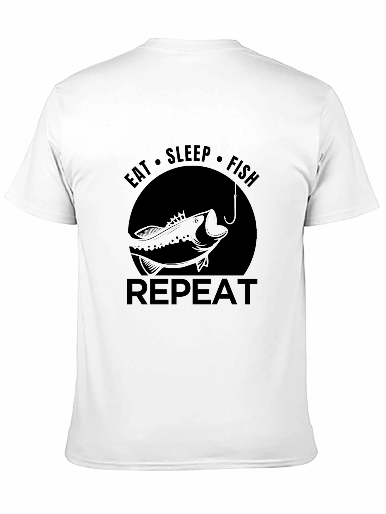 Eat Sleep Fish Repeat Black T-Shirt