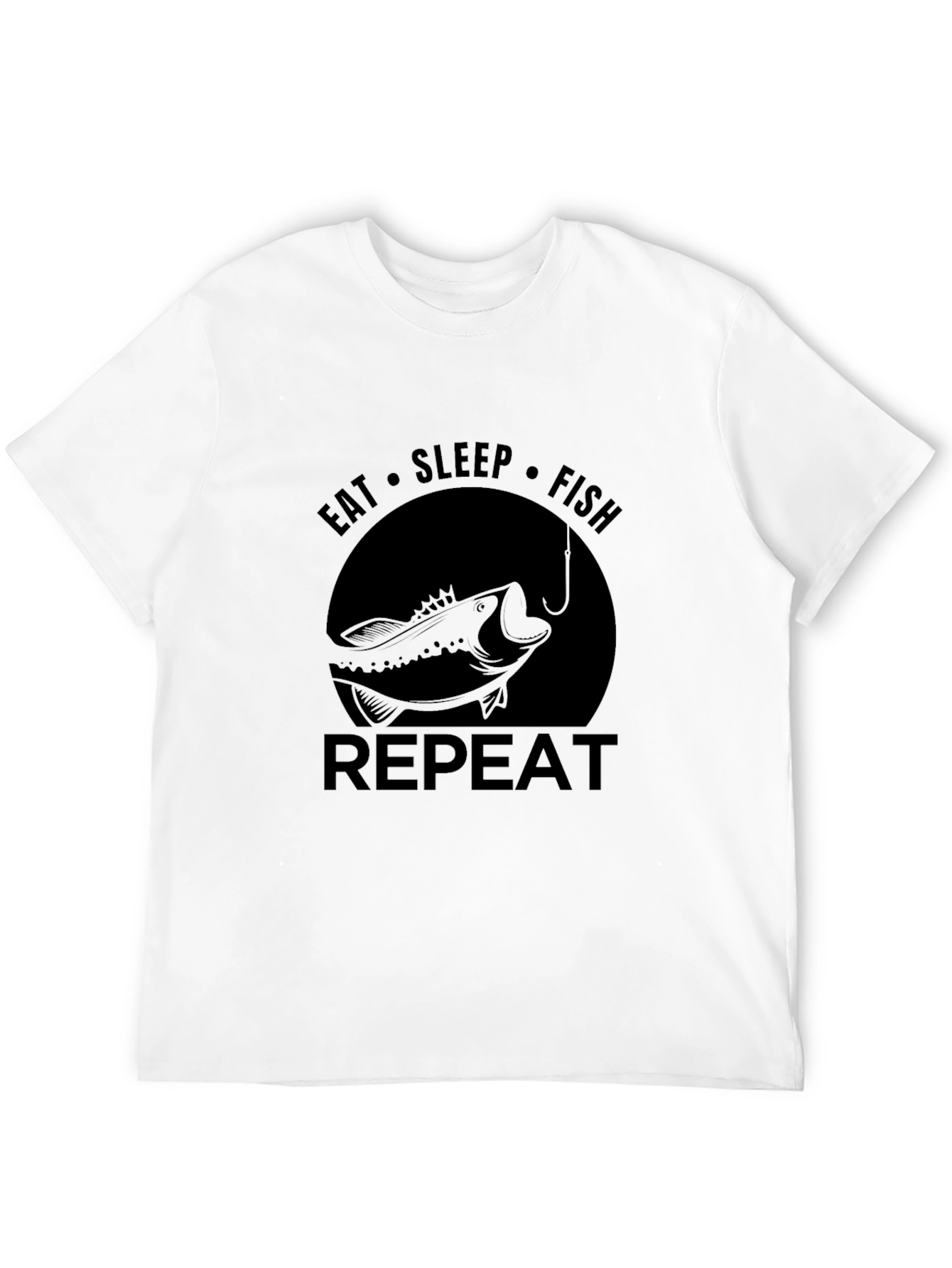 Eat Sleep Fish Repeat Black T-Shirt