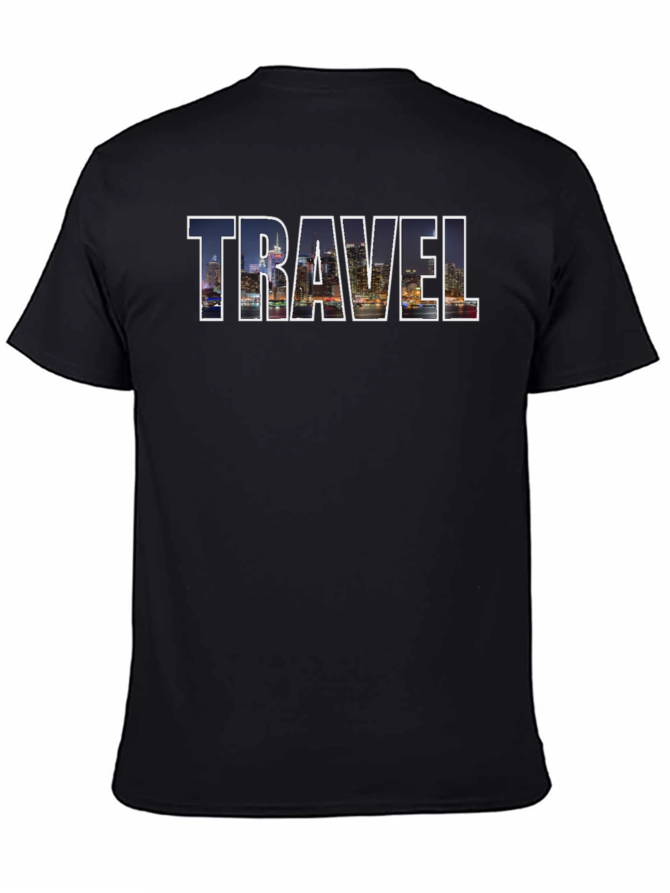 Travel Cityscape Graphic Tee - Black