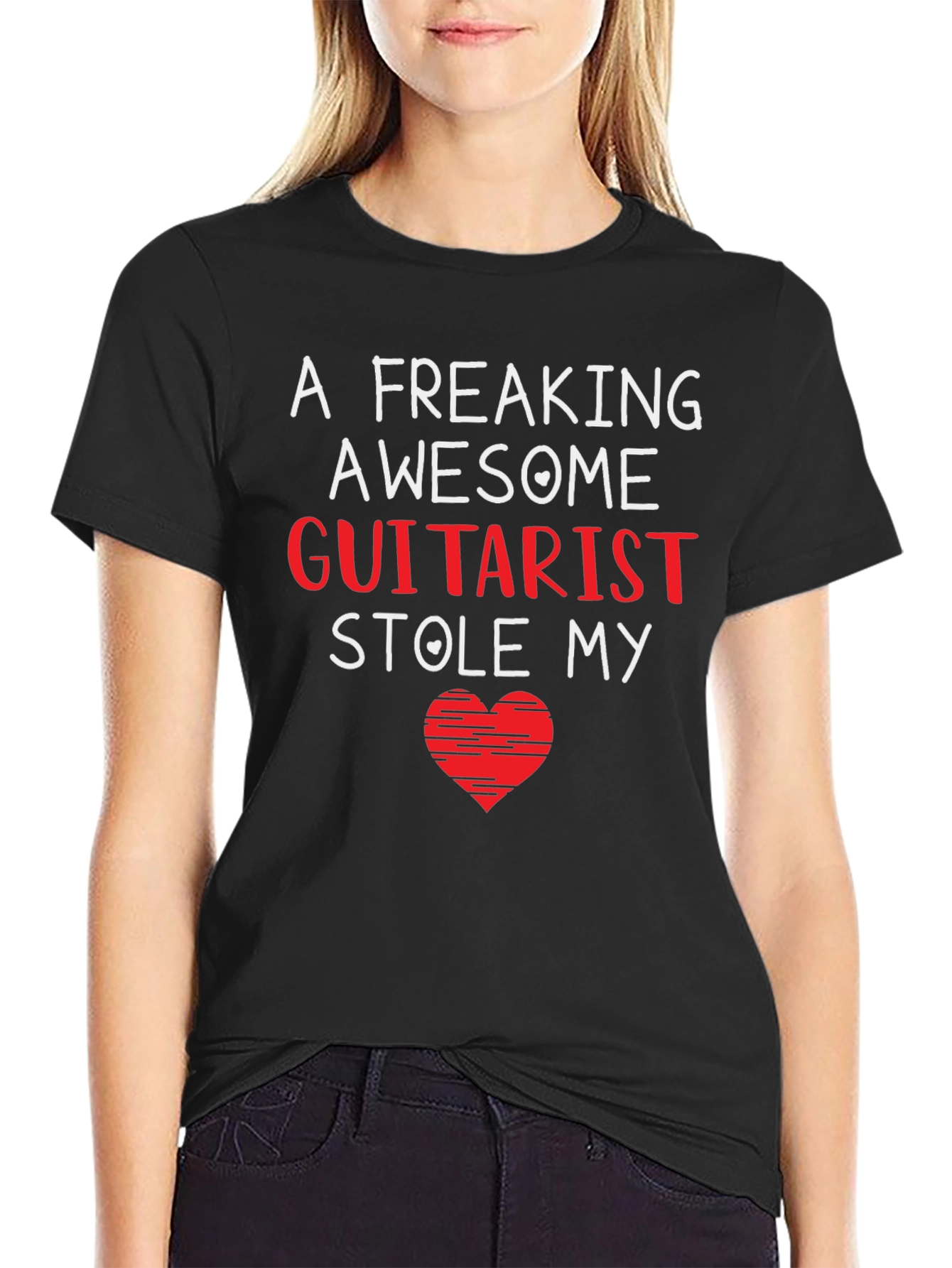Awesome Guitarist Heart Graphic T-Shirt